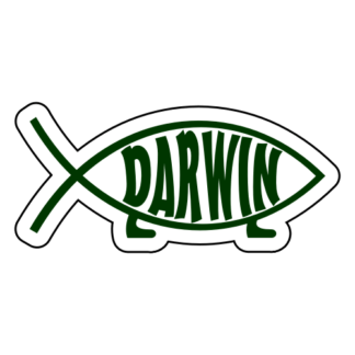 Darwin Fish Sticker (Dark Green)